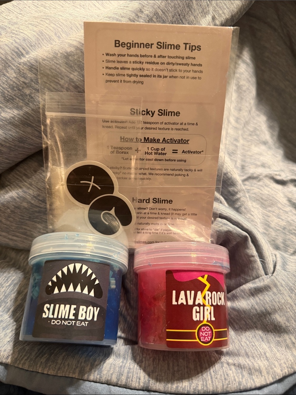 Slime Boy & Lava Rock Girl Kids Slime Duo - Blue & Pink